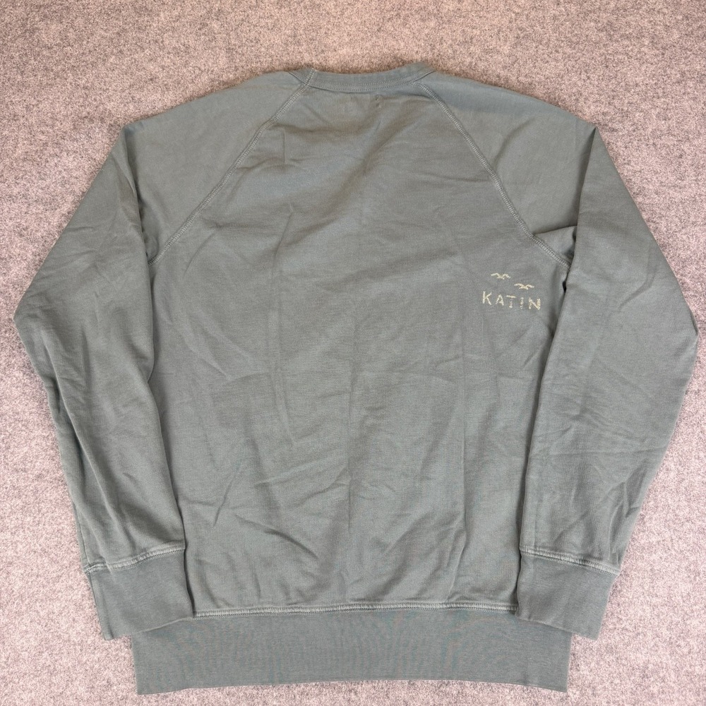 Katin Sweatshirt Men Small S Made in USA American Tradition Graphic Sage Green - Picture 4 of 7